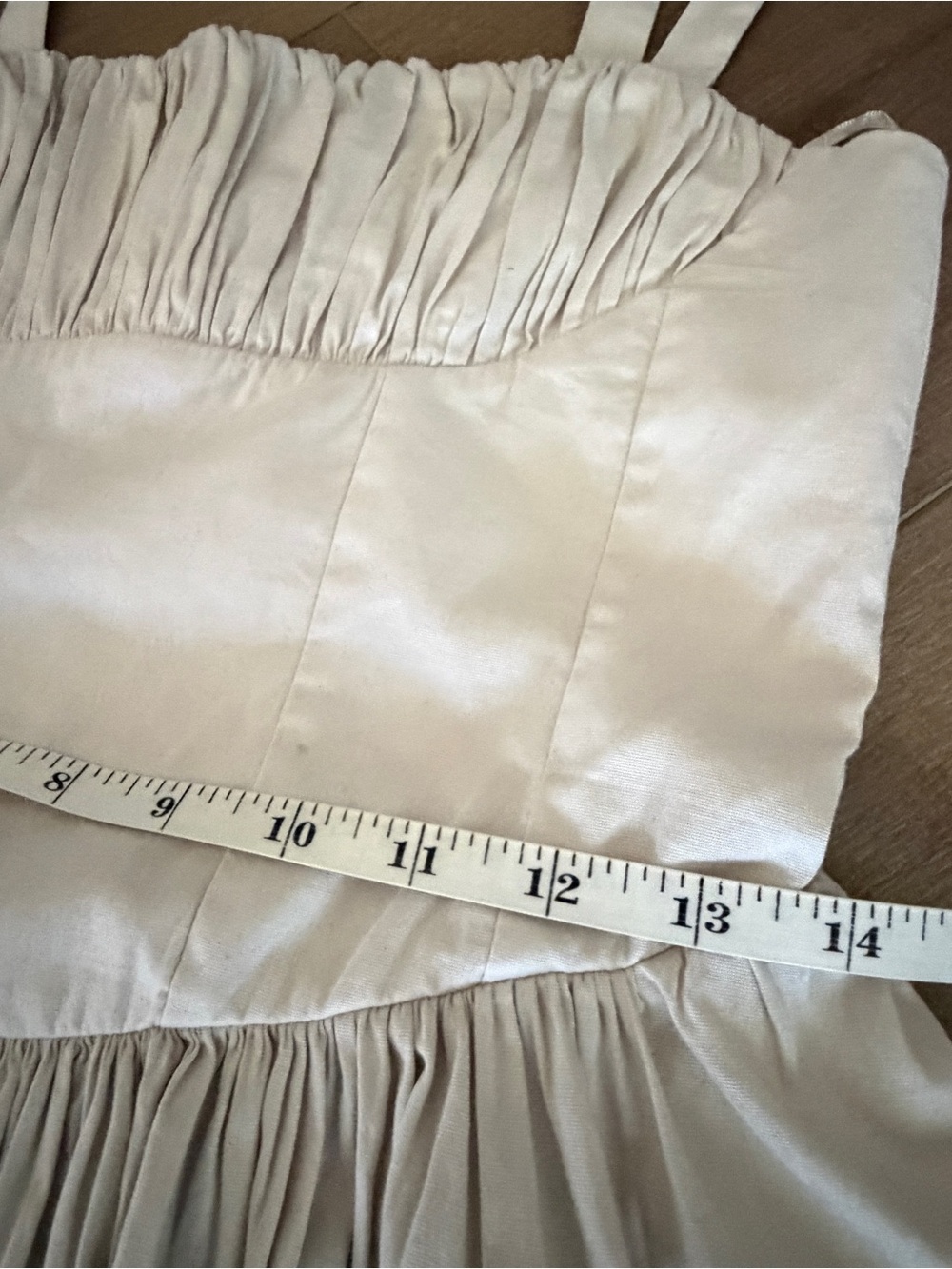 Zara Dress NEW Medium Beige Cotton Shirred Straps Sleeveless Mini Fit Flare Chic - Picture 15 of 16